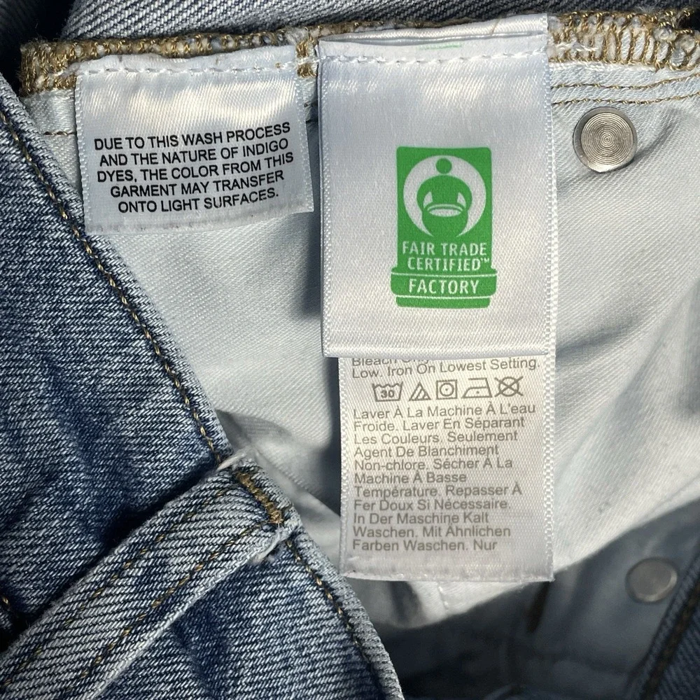 J Crew 96 Denim Trouser Jeans Size 28 High Rise Wide Leg Cuffed CF233 Blue - Picture 6 of 10